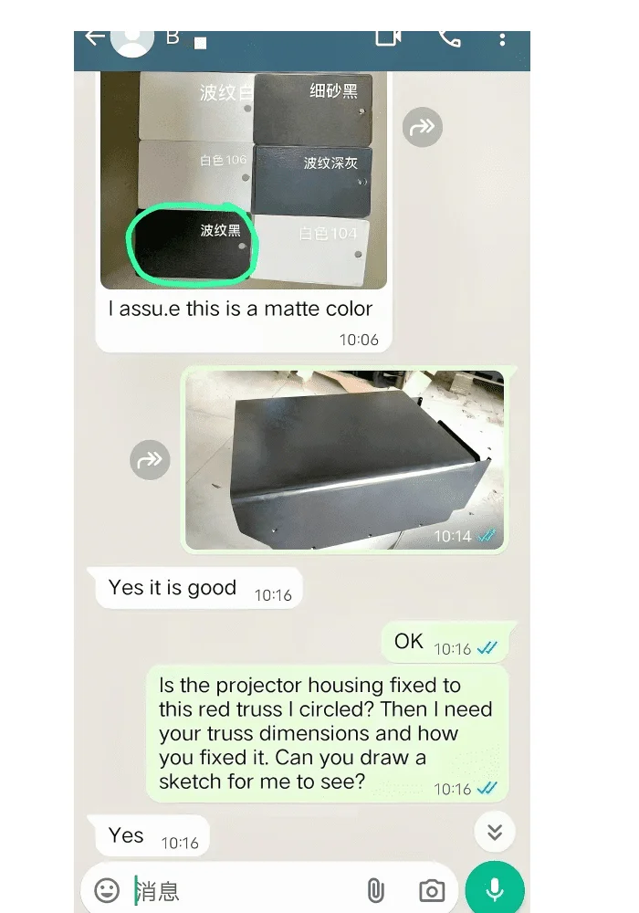 Client praising stainless steel build quality