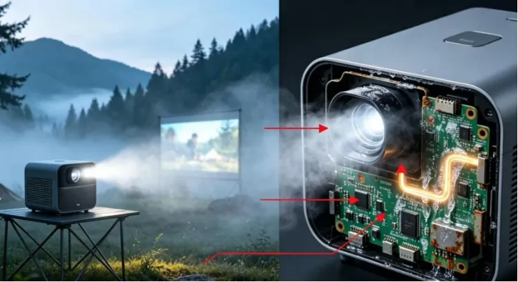 Why is my projector overheating inside its enclosure?